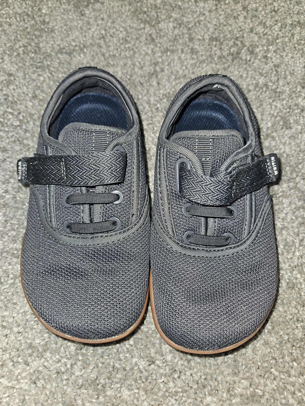 WHITIN Gray Knit Toddler Sneakers with Hook-and-Loop Strap